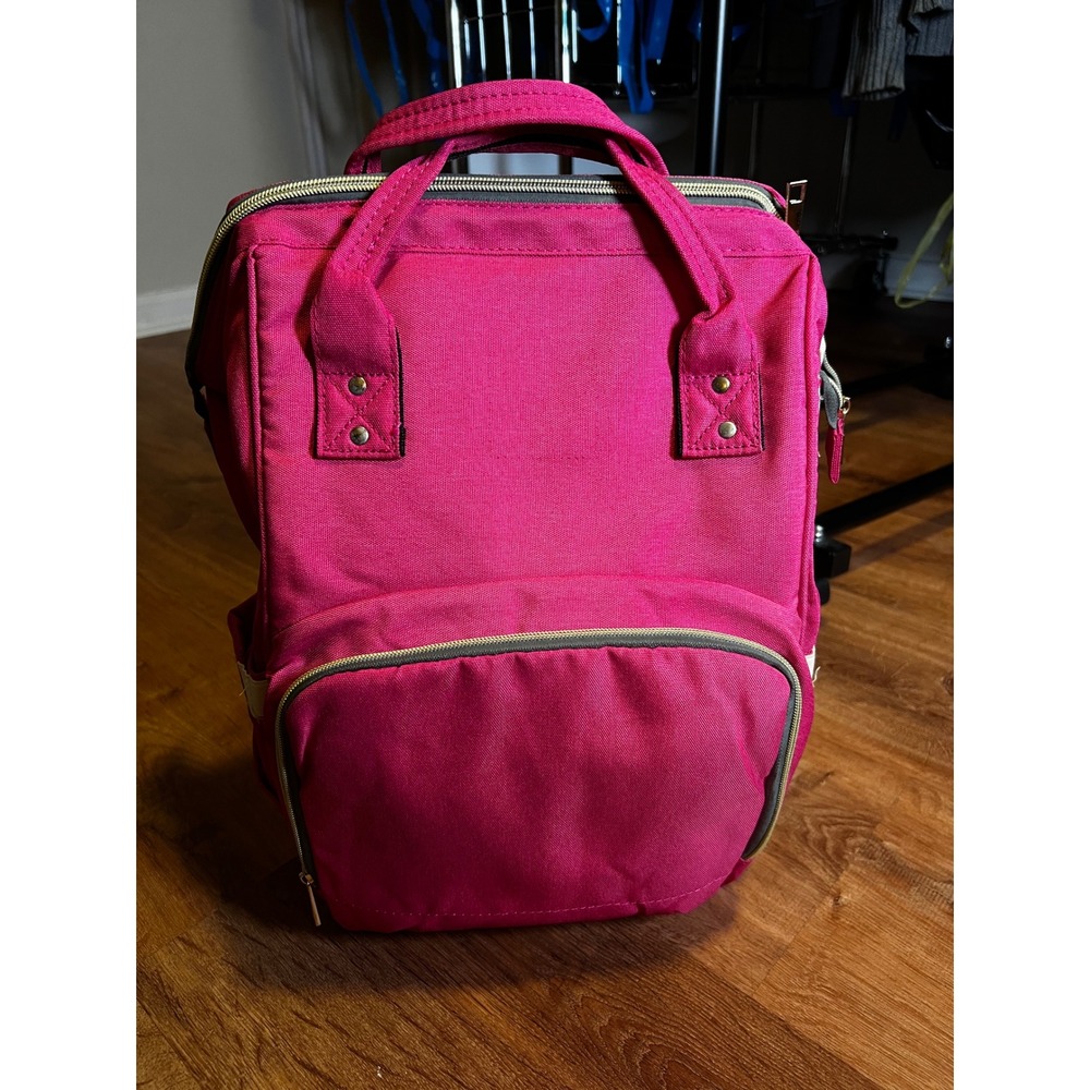 Diaper Bag Backpack Pink Excellent‎ Insulated Wet Bag Pockets Canvas